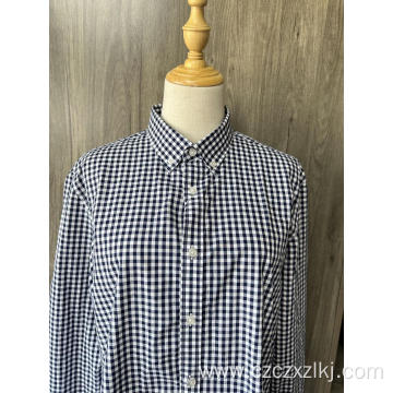 Good selling 100% cotton long sleeve plaid shirt